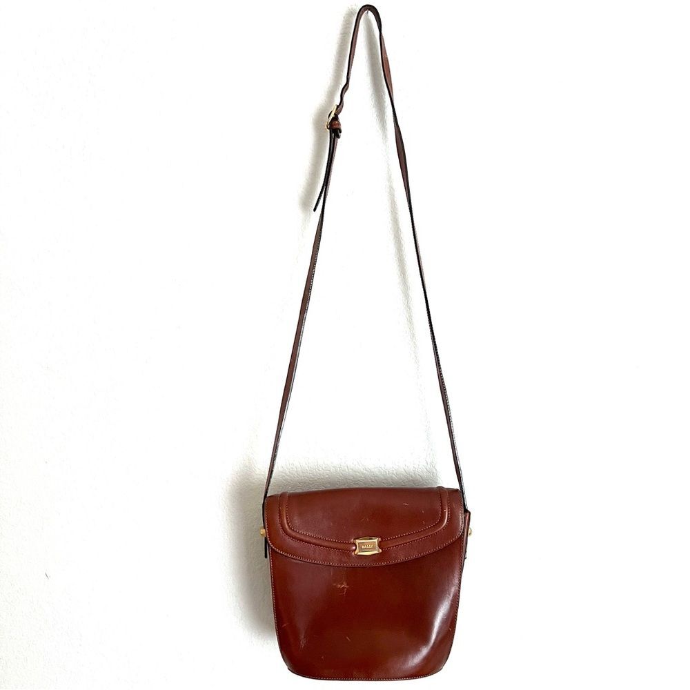 Vintage BALLY Women’s Brown Leather Saddle Bag Crossbody